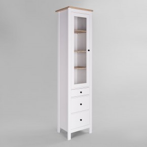 2.08.07.120.14 САГА шкаф с витриной 50 белый/ясень RU в Нытве - nytva.ok-mebel.com | фото