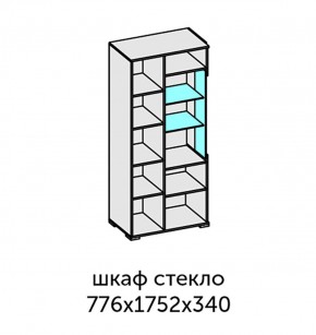 Аллегро-10 Шкаф 2дв. (со стеклом) (дуб крафт золотой-камень темный) в Нытве - nytva.ok-mebel.com | фото 2