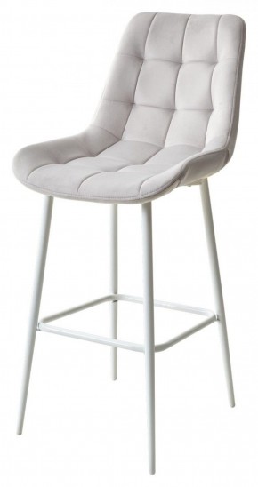 Барный стул ХОФМАН, цвет H-09 Светло-серый, велюр / белый каркас М-City в Нытве - nytva.ok-mebel.com | фото