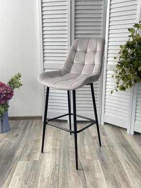 Барный стул ХОФМАН, цвет H-09 Светло-серый, велюр / черный каркас М-City в Нытве - nytva.ok-mebel.com | фото 2