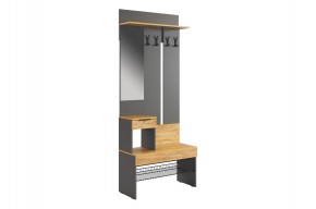 БАСКО Прихожая (модульная) графит/дуб крафт золотой в Нытве - nytva.ok-mebel.com | фото 6