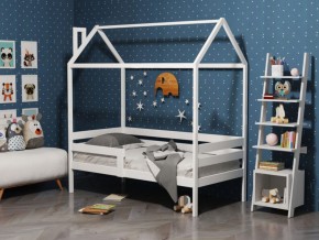 Детская кровать-домик из массива березы Соня-6 (800*1600) Белый/Лак в Нытве - nytva.ok-mebel.com | фото
