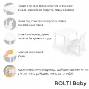 Детский комплект стол и стул Мишка Rolti Baby с накладкой Алфавит (белая столешница/белое сиденье/белые ножки) в Нытве - nytva.ok-mebel.com | фото 3