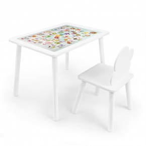 Детский комплект стол и стул Облачко Rolti Baby с накладкой Алфавит (белая столешница/белое сиденье/белые ножки) в Нытве - nytva.ok-mebel.com | фото 1