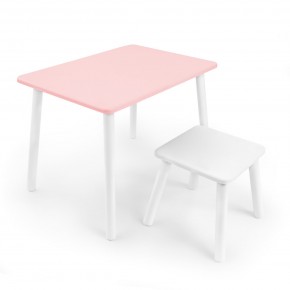Детский комплект стол и табурет Rolti Baby (розовая столешница/белое сиденье/белые ножки) в Нытве - nytva.ok-mebel.com | фото