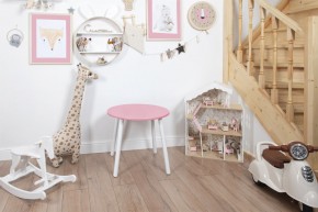 Детский стол круглый Rolti Baby (розовый/белый, массив березы/мдф) в Нытве - nytva.ok-mebel.com | фото