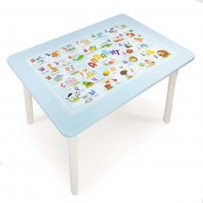 Детский стол с накладкой Алфавит  (Голубой/Белый) в Нытве - nytva.ok-mebel.com | фото 1