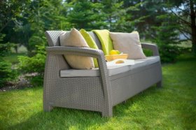 Диван пластиковый Корфу Макс (Corfu love seat max) капучино - песок в Нытве - nytva.ok-mebel.com | фото 3