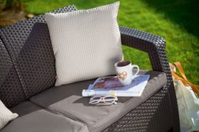 Диван пластиковый Корфу Макс (Corfu love seat max) коричневый в Нытве - nytva.ok-mebel.com | фото 3