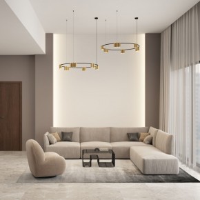 DK4067-BK+SG Подвесной светильник ORBIT, IP20, 15xGU10 LED, до 15 Вт, черный + сатинированное золото, алюминий в Нытве - nytva.ok-mebel.com | фото 4