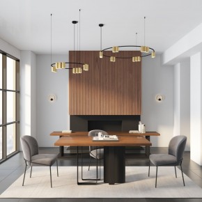 DK4067-BK+SG Подвесной светильник ORBIT, IP20, 15xGU10 LED, до 15 Вт, черный + сатинированное золото, алюминий в Нытве - nytva.ok-mebel.com | фото 5