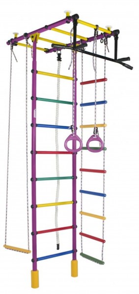 ДСК Атлант цв.фиолетовый радуга: турник, кольца, канат, трапеция, веревочная лестница в Нытве - nytva.ok-mebel.com | фото