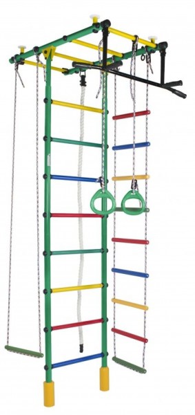 ДСК Атлант цв.зеленый радуга: турник, кольца, канат, трапеция, веревочная лестница в Нытве - nytva.ok-mebel.com | фото