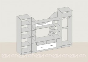 Гостиная Аллегро с 2 шкафами вариант-5 (Ясень светлый/тёмный) в Нытве - nytva.ok-mebel.com | фото 2