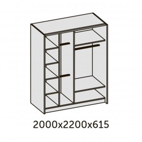 ИННЭС-5 Шкаф-купе 2-х дв. 2000 (2 дв. Ф3 - венге вст. экокожа корич) в Нытве - nytva.ok-mebel.com | фото 2