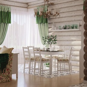 Комлект Вествик обеденный стол и четыре стула, массив сосны, цвет белый в Нытве - nytva.ok-mebel.com | фото 1