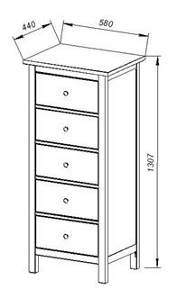 Комод 05 Кантри белый с пятью ящиками в Нытве - nytva.ok-mebel.com | фото 3