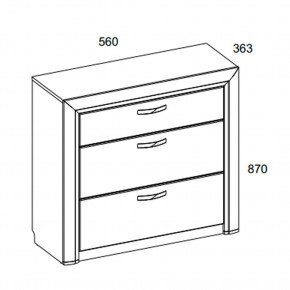 Комод 3S/56, OLIVIA, цвет вудлайн крем/дуб анкона в Нытве - nytva.ok-mebel.com | фото 3
