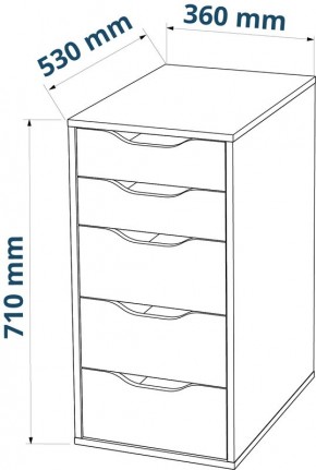 Комод Ингар белый с пятью выдвижными ящиками в Нытве - nytva.ok-mebel.com | фото 3