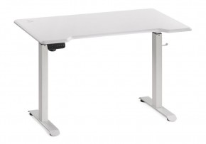 Компьютерный стол Маркос с механизмом подъема 120х75х75 белый / шагрень белая в Нытве - nytva.ok-mebel.com | фото 3