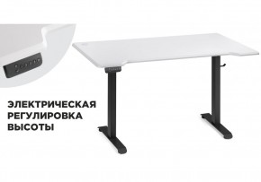 Компьютерный стол Маркос с механизмом подъема 140х80х75 белая шагрень / черный в Нытве - nytva.ok-mebel.com | фото 1