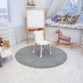 Комплект детский стол КРУГЛЫЙ и два стула МИШКА ROLTI Baby (белая столешница/белое сиденье/береза ножки) в Нытве - nytva.ok-mebel.com | фото