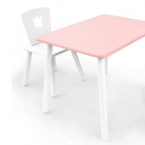 Комплект детской мебели стол и стул Корона (Розовый/Белый/Белый) в Нытве - nytva.ok-mebel.com | фото