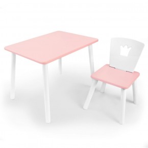 Комплект детской мебели стол и стул Корона (Розовый/Розовый/Белый) в Нытве - nytva.ok-mebel.com | фото