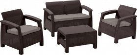 Комплект мебели Корфу сет (Corfu set) коричневый - серо-бежевый * в Нытве - nytva.ok-mebel.com | фото