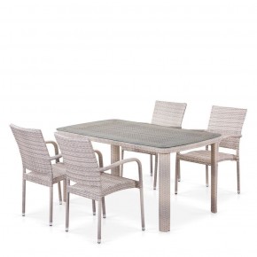 Комплект плетеной мебели T256C/Y376C-W85 Latte (4+1) + подушки на стульях в Нытве - nytva.ok-mebel.com | фото