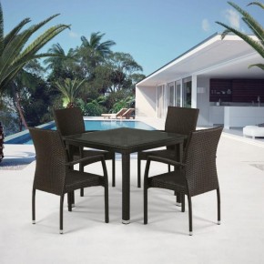 Комплект плетеной мебели T257A/YC379A-W53 Brown (4+1) + подушки на стульях в Нытве - nytva.ok-mebel.com | фото 1