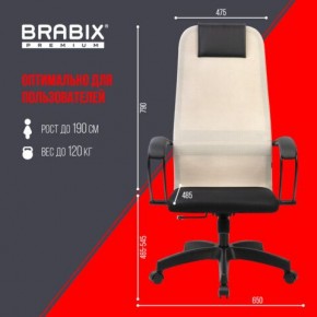Кресло BRABIX PREMIUM "Ultimate EX-800" пластик, плотная двойная сетка Х2, черное/бежевое, 532916 в Нытве - nytva.ok-mebel.com | фото 6