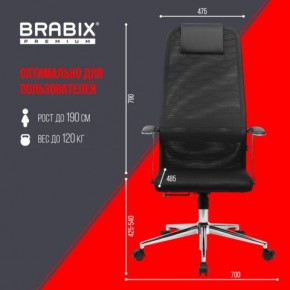 Кресло BRABIX PREMIUM "Ultimate EX-801" хром, плотная двойная сетка Х2, черное, 532917 в Нытве - nytva.ok-mebel.com | фото 7