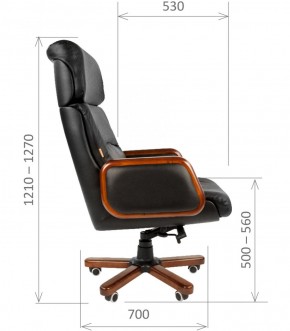 Кресло для руководителя CHAIRMAN 417 (Натуральная кожа) Черное в Нытве - nytva.ok-mebel.com | фото 5