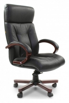 Кресло для руководителя Chairman 421 черный/орех темный, черный в Нытве - nytva.ok-mebel.com | фото