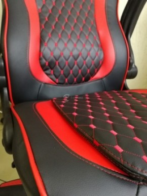 Кресло геймерское Barneo K-37 (черная экокожа красные вставки) в Нытве - nytva.ok-mebel.com | фото