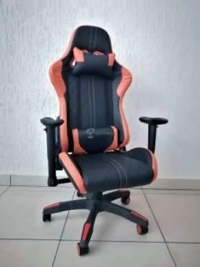 Кресло геймерское Barneo K-52 (черная экокожа оранжевые вставки) в Нытве - nytva.ok-mebel.com | фото 1