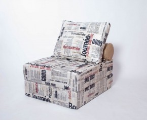 Кресло-кровать-пуф бескаркасное Прайм (Газета) в Нытве - nytva.ok-mebel.com | фото