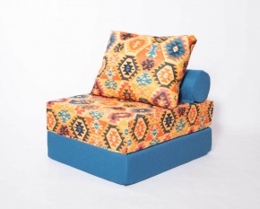 Кресло-кровать-пуф бескаркасное Прайм (мехико желтый-морская волна) в Нытве - nytva.ok-mebel.com | фото