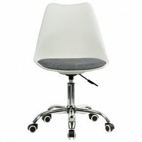 Кресло стул BRABIX "Eames MG-310 CH", хром, пластик белый, ткань серая, 532924 в Нытве - nytva.ok-mebel.com | фото