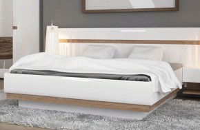 Кровать 140/TYP 91-01 с подъемником, LINATE ,цвет белый/сонома трюфель в Нытве - nytva.ok-mebel.com | фото
