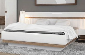Кровать 160/TYP 92, LINATE ,цвет белый/сонома трюфель в Нытве - nytva.ok-mebel.com | фото 2