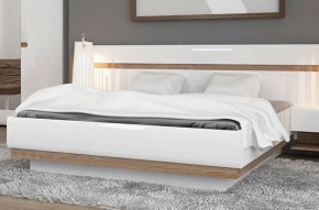Кровать 160/TYP 94-01 с подъемником, LINATE ,цвет белый/сонома трюфель в Нытве - nytva.ok-mebel.com | фото 5