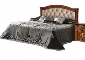 Кровать 2-х спальная с мягким изголовьем без изножья Карина-3 орех (К3КР-4[1]) в Нытве - nytva.ok-mebel.com | фото