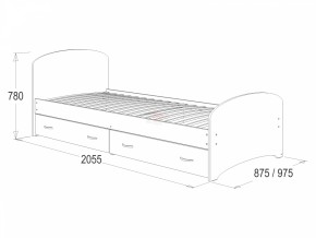 Кровать-6 одинарная с 2-мя ящиками (800*2000) в Нытве - nytva.ok-mebel.com | фото 2