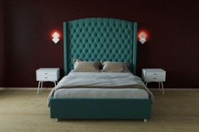 Кровать Берлин ЛЮКС с ПМ 800 (велюр бирюзовый) в Нытве - nytva.ok-mebel.com | фото 2