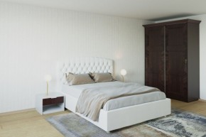 Кровать Берлин с ПМ 1200 (экокожа белая) в Нытве - nytva.ok-mebel.com | фото 2