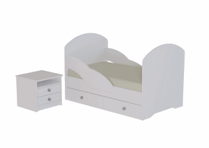 Кровать 800 ЛДСП с ящиком и бортиками (без фотопечати) в Нытве - nytva.ok-mebel.com | фото 2