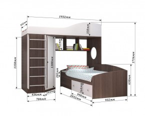 Кровать-чердак Кадет 2 с металлической лестницей в Нытве - nytva.ok-mebel.com | фото 2