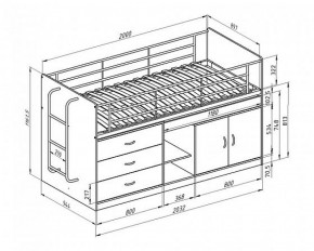 Кровать-чердак "Дюймовочка-6" Белый в Нытве - nytva.ok-mebel.com | фото 2